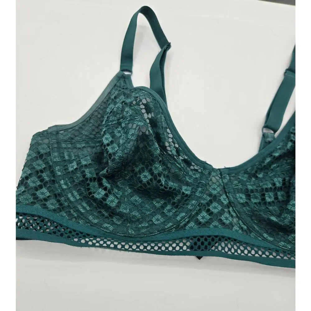 Adore Me Tatum Green Bra Size 38DD Unlined Full